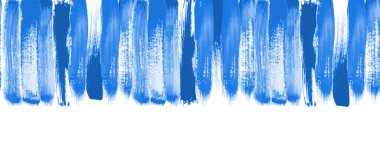Mavi Suluboya Fırça Vuruşu Yatay Kusursuz Desen veya Kenarlık Tasarımı