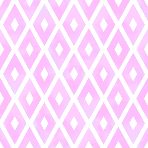 ピンク水彩 Rhombus Geometricsシームレスなパターン — ストックベクタ