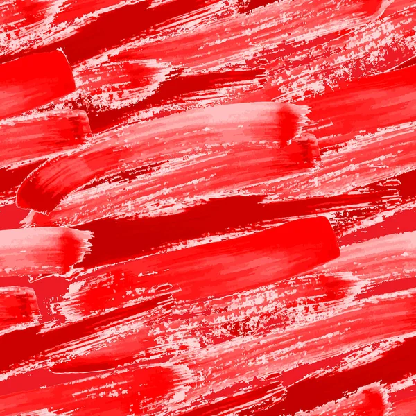 Trazos Cepillo Rojo Patrón Sin Costura Fondo Textura — Vector de stock