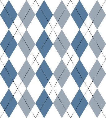 Geleneksel Mavi Gri Rhombus Kusursuz Desen Tasarımı