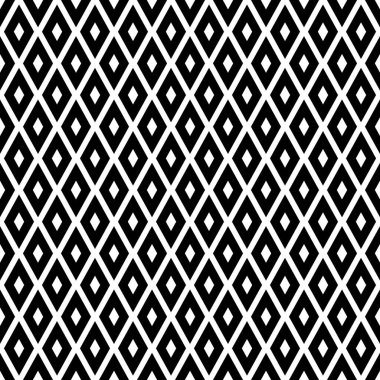 Basit Siyah ve Beyaz Geometrik Rhombus Deseni Tasarımı