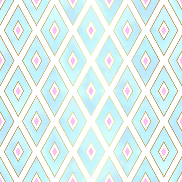 Vecteur Motif Sans Couture Turquoise Avec Formes Géométriques Losanges Avec — Image vectorielle