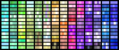 Her Renk Örneklerinin Metal Gradyan Koleksiyonu