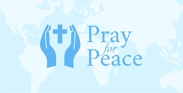 Betet Für Den Frieden Christliches Gebet Vektor Illustration — Stockvektor