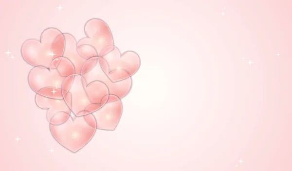 Herz Leicht Rosa Hintergrund Banner Vektor Illustration — Stockvektor