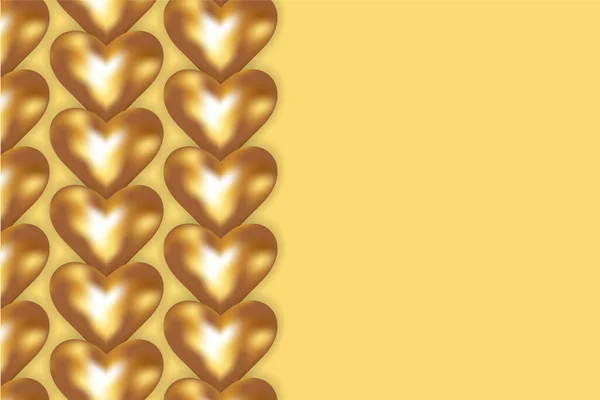 Gold Shiny Heart Achtergrond Wallpaper Illustratie — Stockvector