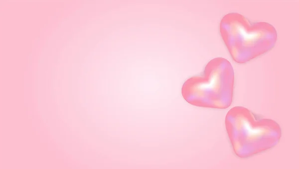 Pastel Pink Shiny Hearts Ilustración Fondo Blanco Para Banner — Archivo Imágenes Vectoriales