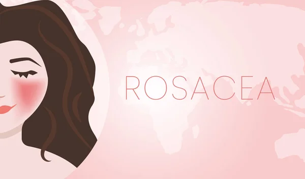 Hermosa Rosácea Enfermedad Piel Fondo Ilustración Diseño — Vector de stock