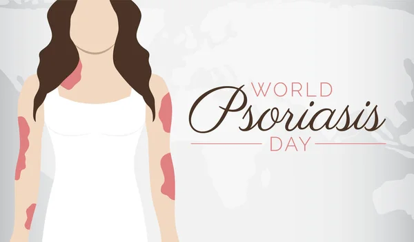 World Psoriasis Day Vektor Illustration Design Med Kvinna — Stock vektor