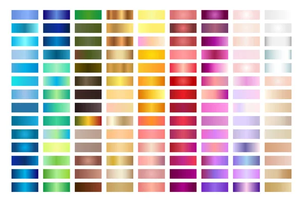 Metal Gradient Collection Color Swatches Palette — Stock Vector
