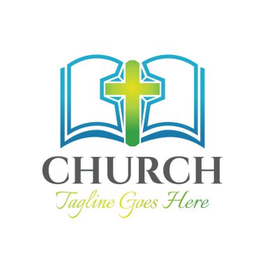 Haçlı ve İncilli Hıristiyan Kilisesi Logosu Tasarımı