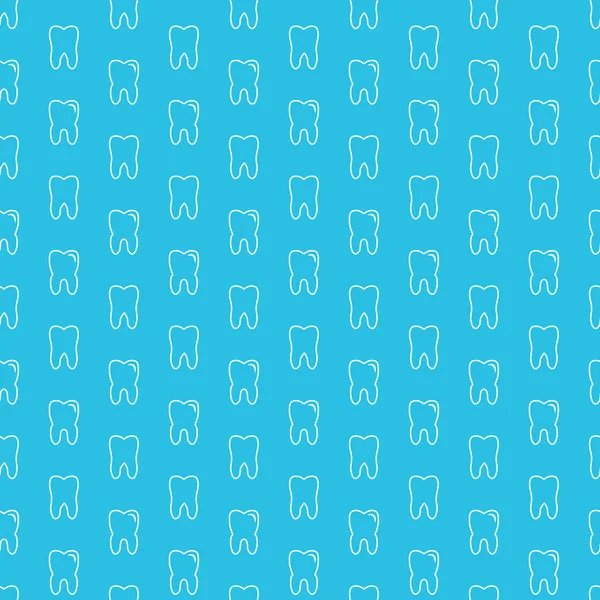 Light Blue Dental Seamless Pattern Σχεδιασμός Περίγραμμα Δόντι — Διανυσματικό Αρχείο