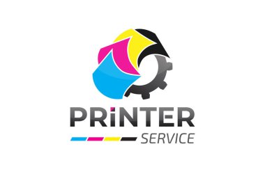 Modern Yazıcı Servis Logosu Tasarımı