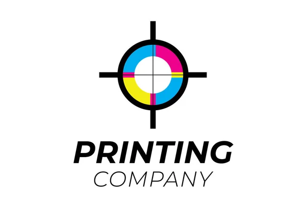 Cross Printing Company Logo Cmyk Colors — Stock Vector