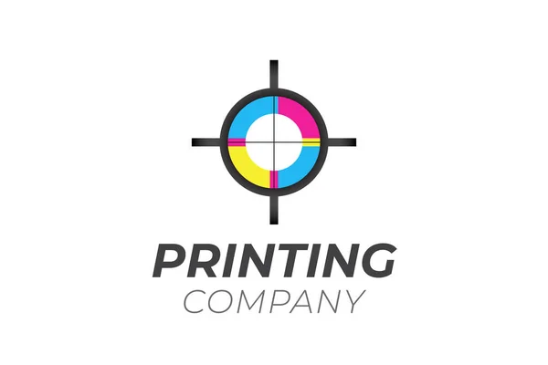 Cross Printing Company Logo Cmyk Colors — Stock Vector