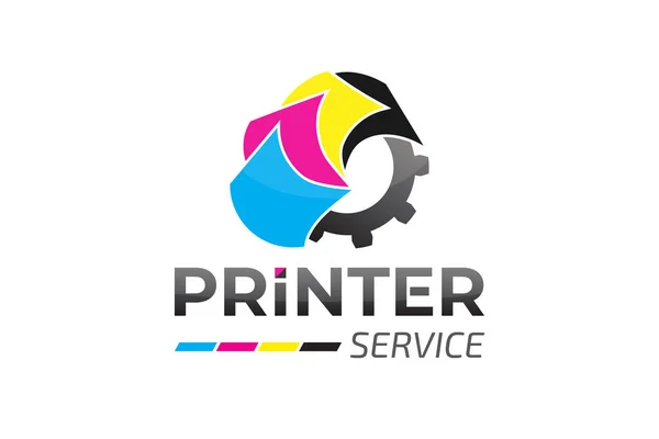 Design Logotipo Serviço Impressora Moderna — Vetor de Stock