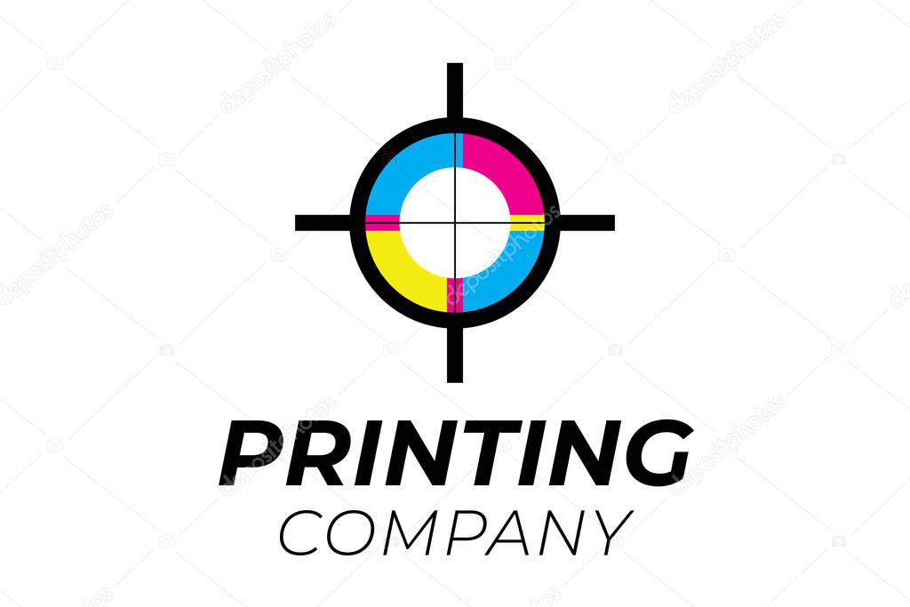 Cross Printing Company Logo with CMYK Colors