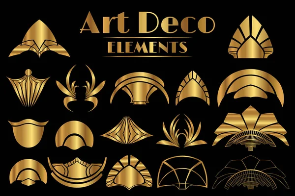 Ornements Éléments Décoration Art Déco — Image vectorielle