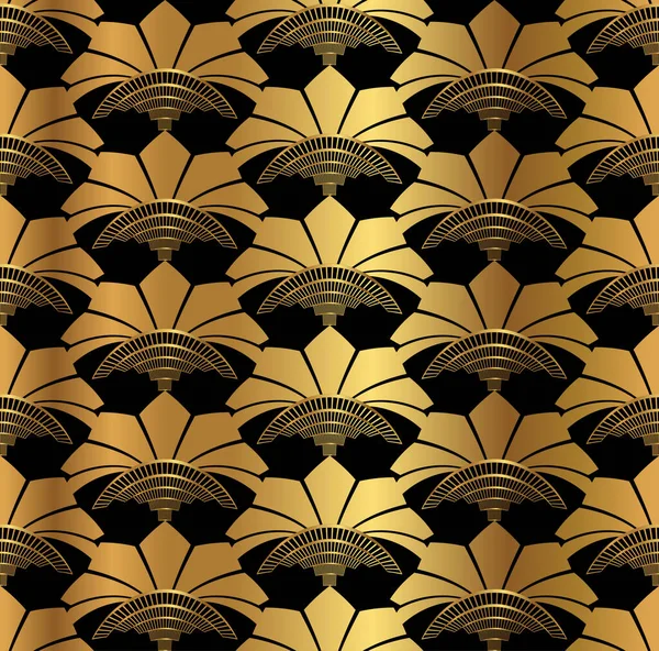 Patrón Abstracto Art Deco Oro Sin Costura — Archivo Imágenes Vectoriales