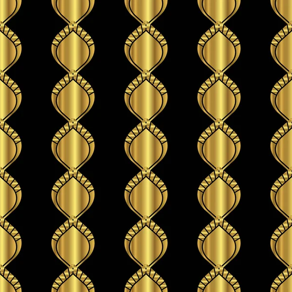 Vertical Ouro Preto Elegante Art Deco Pattern Design — Vetor de Stock