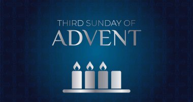 Advent Arkaplan Çizim Tasarımının Üçüncü Pazar Günü