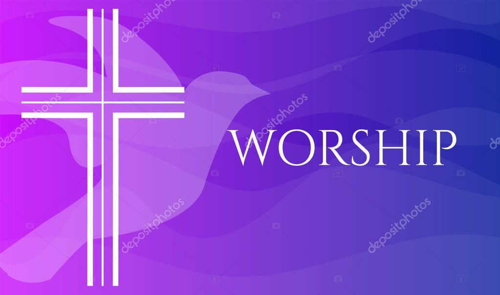 Worship Background Illustration With Cross and Pigeon