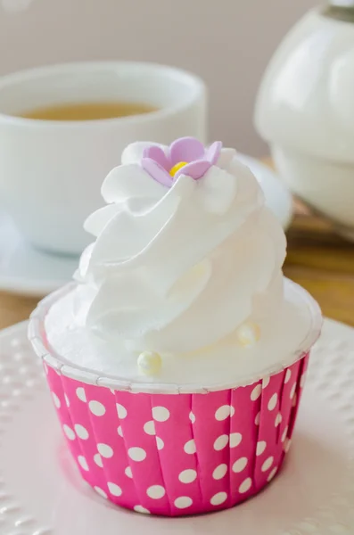 Fehér krémes Cupcake — Stock Fotó