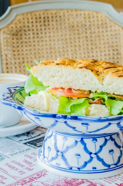 Presunto de sanduíche e queijo — Fotografia de Stock