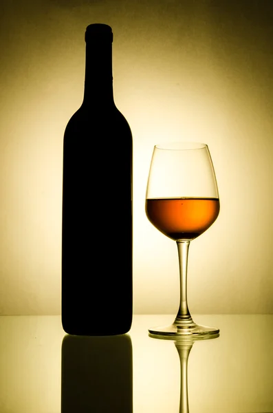 Bottle and wine glass — Stock Photo, Image