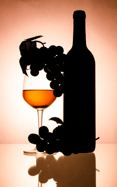 Bottle and wine glass — Stock Photo, Image