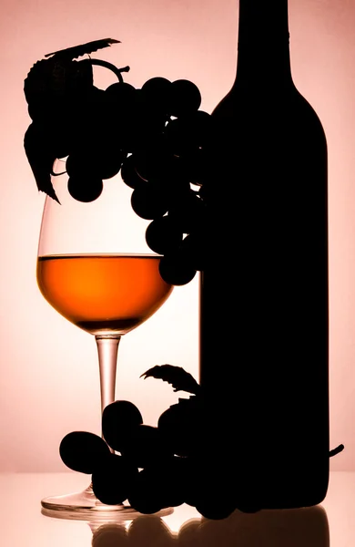 Bottle and wine glass — Stock Photo, Image