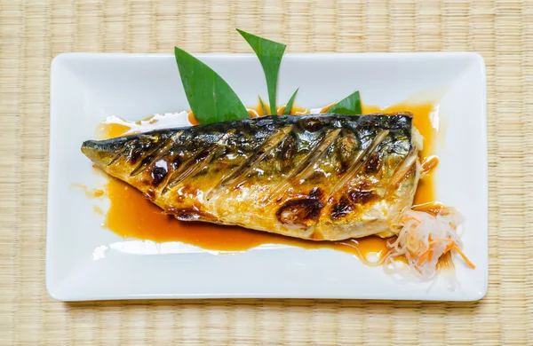 Saba grill with japanese sauce — Stock Photo, Image