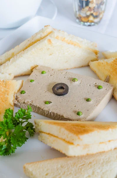 Foie gras con pan — Foto de Stock