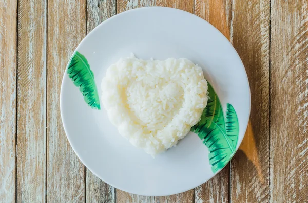 Arroz en plato blanco —  Fotos de Stock