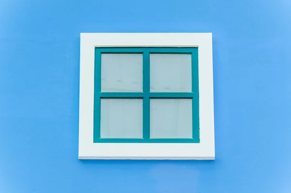 Beautiful window on color wall — Stock Photo, Image