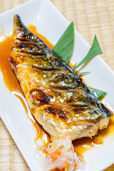 Saba grill with japanese sauce — Stock Photo, Image