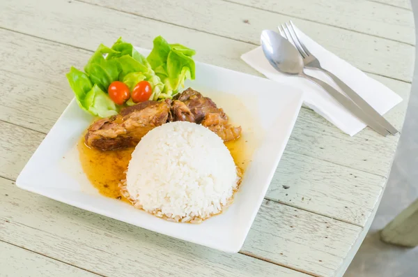 Arroz y cerdo al vapor — Foto de Stock