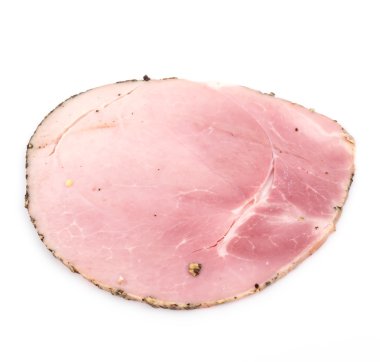 beyaz zemin üzerine karabiber ile jambon