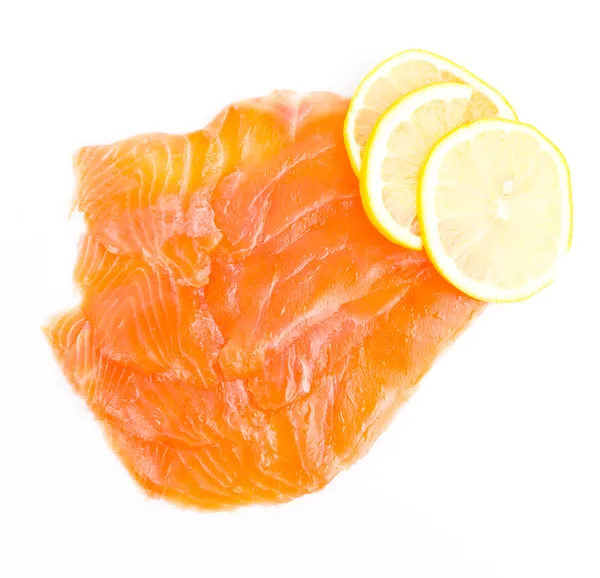 Carne de salmão sobre fundo branco — Fotografia de Stock