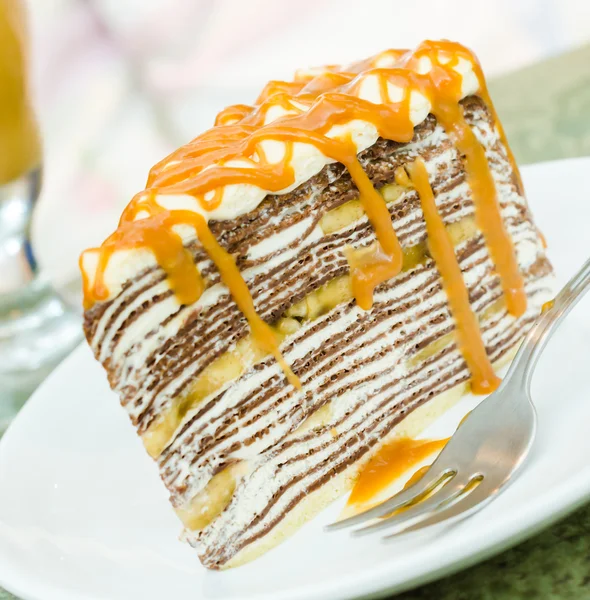 Banana crepe cake — Stock Photo, Image