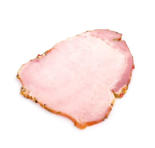 Ham with black pepper on white background — Stock Photo, Image