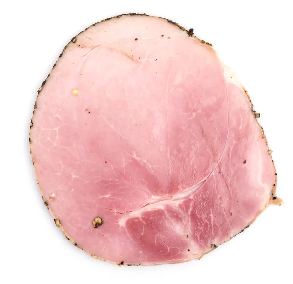 Ham with black pepper on white background — Stock Photo, Image