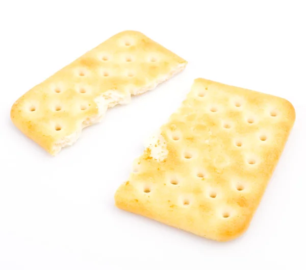 Cracker no fundo branco — Fotografia de Stock