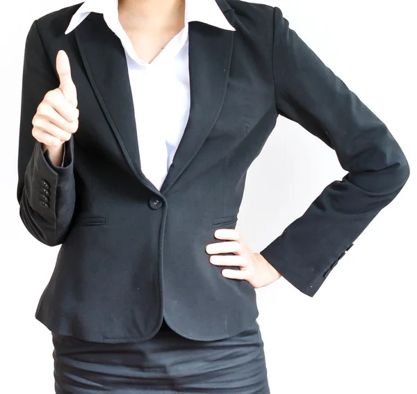 Business woman showing thumbs up — Stock Photo, Image