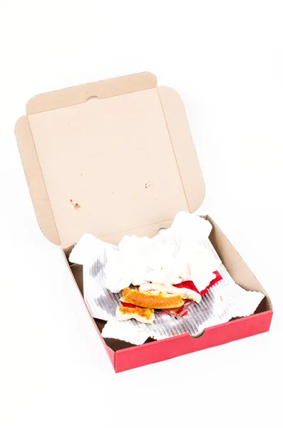 Dirty pizza box — Stock Photo, Image