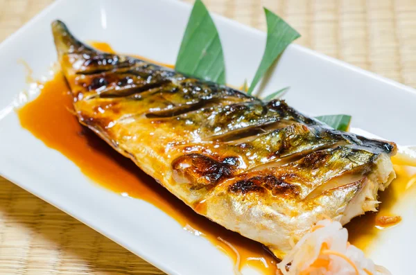 Saba grill with japanese sauce — Stock Photo, Image