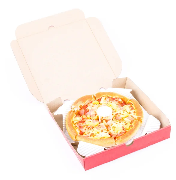 Krabička pizzy — Stock fotografie