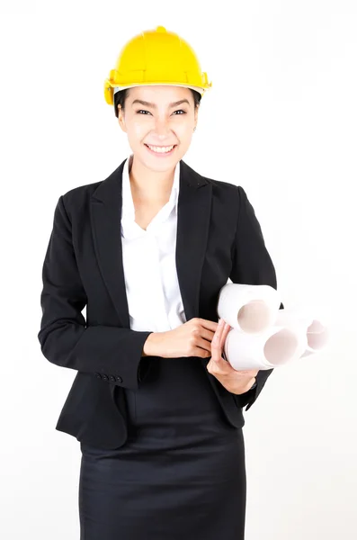 年轻的工程师亚洲女人 — 图库照片