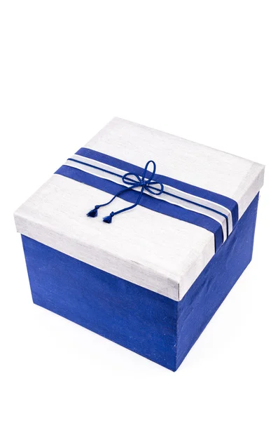Caixa de presente azul — Fotografia de Stock