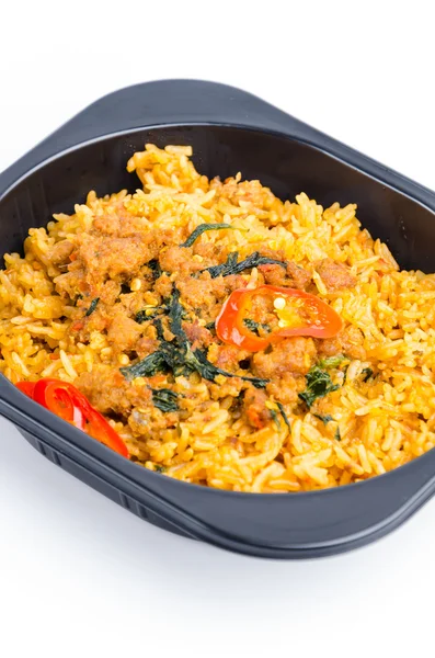 Stir fried pork with basil leaf — Stock Photo, Image